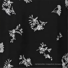 Afraic Black Viscose Rayon Floral Printed Dress Fabric